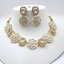 Naitika Arts Gold Plated Kundan Stone And Pearl Choker Necklace Set