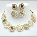 Naitika Arts Gold Plated Kundan Stone And Pearl Choker Necklace Set