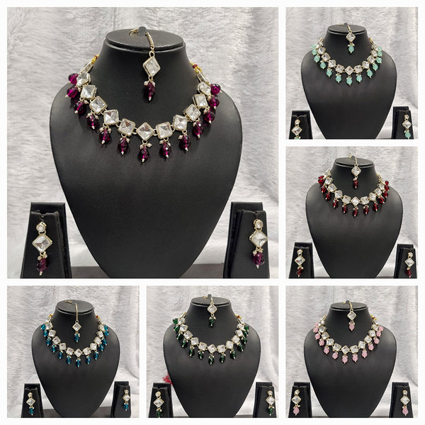 Naitika Arts Gold Plated Kundan Stone And Pearl Necklace Set