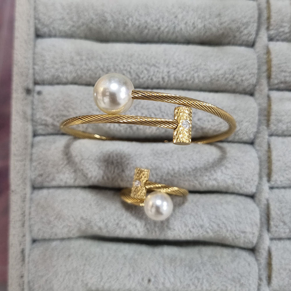 Naitika Arts Gold Plated Austrian Stone Combo Set