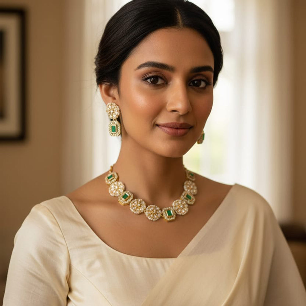 Naitika Arts Sparkling Crystal Stone Designer Necklace Set