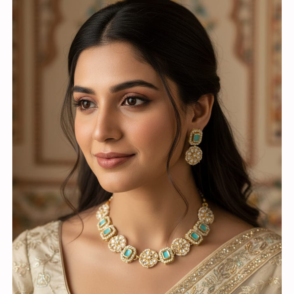 Naitika Arts Sparkling Crystal Stone Designer Necklace Set