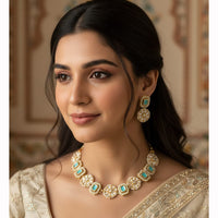 Naitika Arts Sparkling Crystal Stone Designer Necklace Set