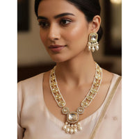 Naitika Arts Luxury Kundan Stone And Beads Necklace Set