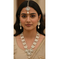 Naitika Arts Luxury Kundan Stone And Beads Necklace Set