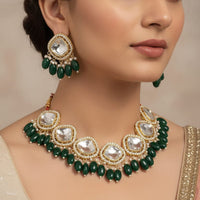 Naitika Arts Luxury Kundan Stone And Beads Necklace Set