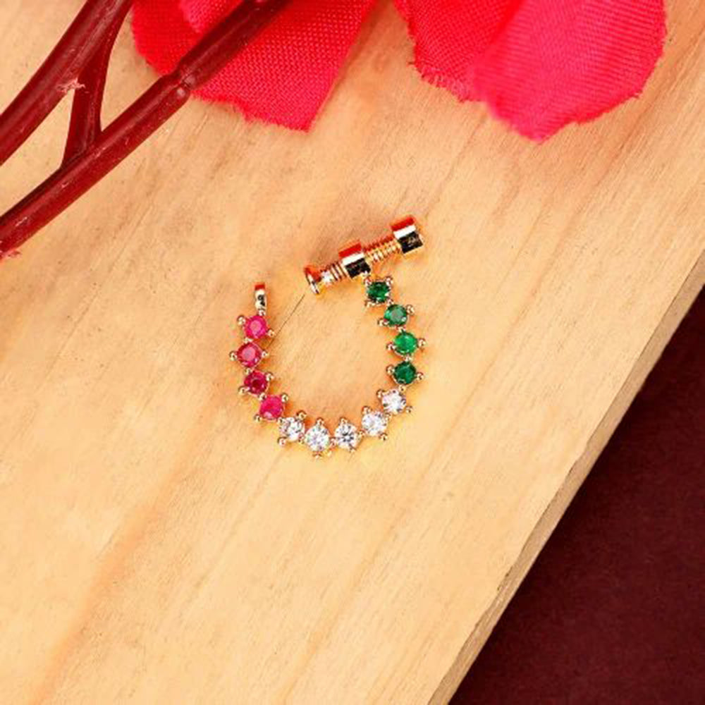 Naitika Arts Sparkling Austrian Stone Designer Nose Pin