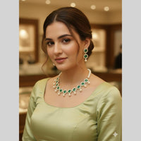 Naitika Arts Elegant Crystal Stone Pearl Choker Necklace Set