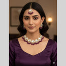 Naitika Arts Classic Kundan Stone And Pearl Necklace Set