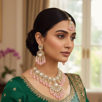Naitika Arts Classic Kundan Stone And Pearl Necklace Set