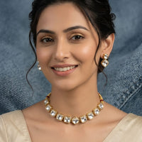 Naitika Arts Royal Kundan Stone Necklace Set (Pack of 3)