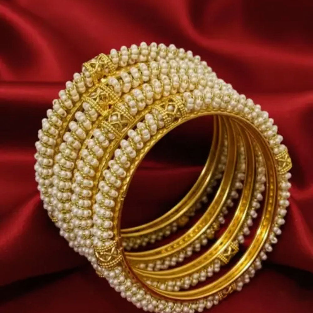 Naitika Arts Fancy Pearl Bangles Set