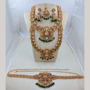 Naitika Arts South Indian Pota Stone And Temple Jewellery Necklace Set With Waist Belt