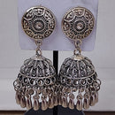Bevy Pearls German Silver Jhumki Earrings
