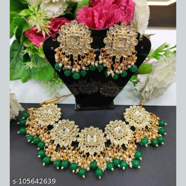 Shree Chamunda Jewellers Gold Plated Kundan Necklace Set