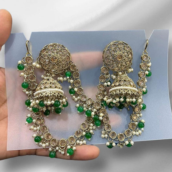 Shree Chamunda Jewellers Gold Plated Kanchain Jhumki Earrings