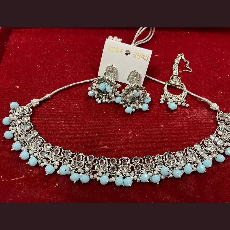 Shree Chamunda Jewellers Gold Plated Crystal Stone Necklace Set