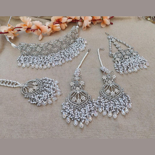 Shree Chamunda Jewellers Silver Plated Necklace Set