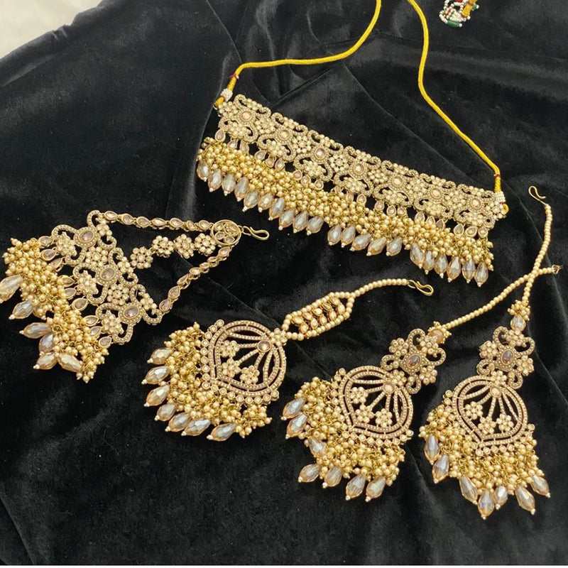 Shree Chamunda Jewellers Gold Plated Pearl Necklace Set