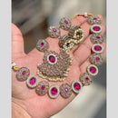 Shree Chamunda Jewellers Gold Plated Crystal Stone And Pearls Necklace Set