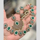 Shree Chamunda Jewellers Gold Plated Crystal Stone And Pearls Necklace Set