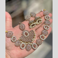 Shree Chamunda Jewellers Gold Plated Crystal Stone And Pearls Necklace Set