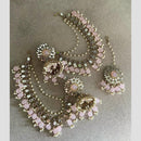 Shree Chamunda Jewellers Gold Plated Mirror And Beads Jhumki Kanchain Earrings With Maangtikka