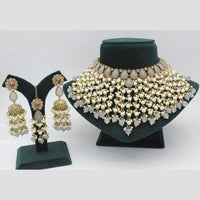 Shree Chamunda Jewellers Gold Plated Crystal  And Pota Beads Choker Necklace Set