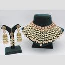 Shree Chamunda Jewellers Gold Plated Crystal  And Pota Beads Choker Necklace Set