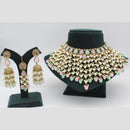 Shree Chamunda Jewellers Gold Plated Crystal  And Pota Beads Choker Necklace Set