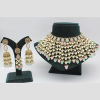Shree Chamunda Jewellers Gold Plated Crystal  And Pota Beads Choker Necklace Set