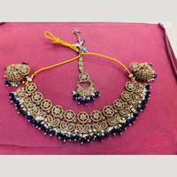 Shree Chamunda Jewellers Traditional Austrian And Beads Necklace Set With Mangtikka