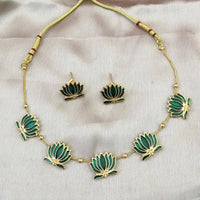 Shree Chamunda Lotus Design Meenakari Necklace Set