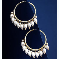 Shree Chamunda Jewellers Chrome Tones Pearls Earrings