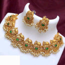 Shree Chamunda Jewellers Glam Aura Pota Stone And Pearl Necklace Set