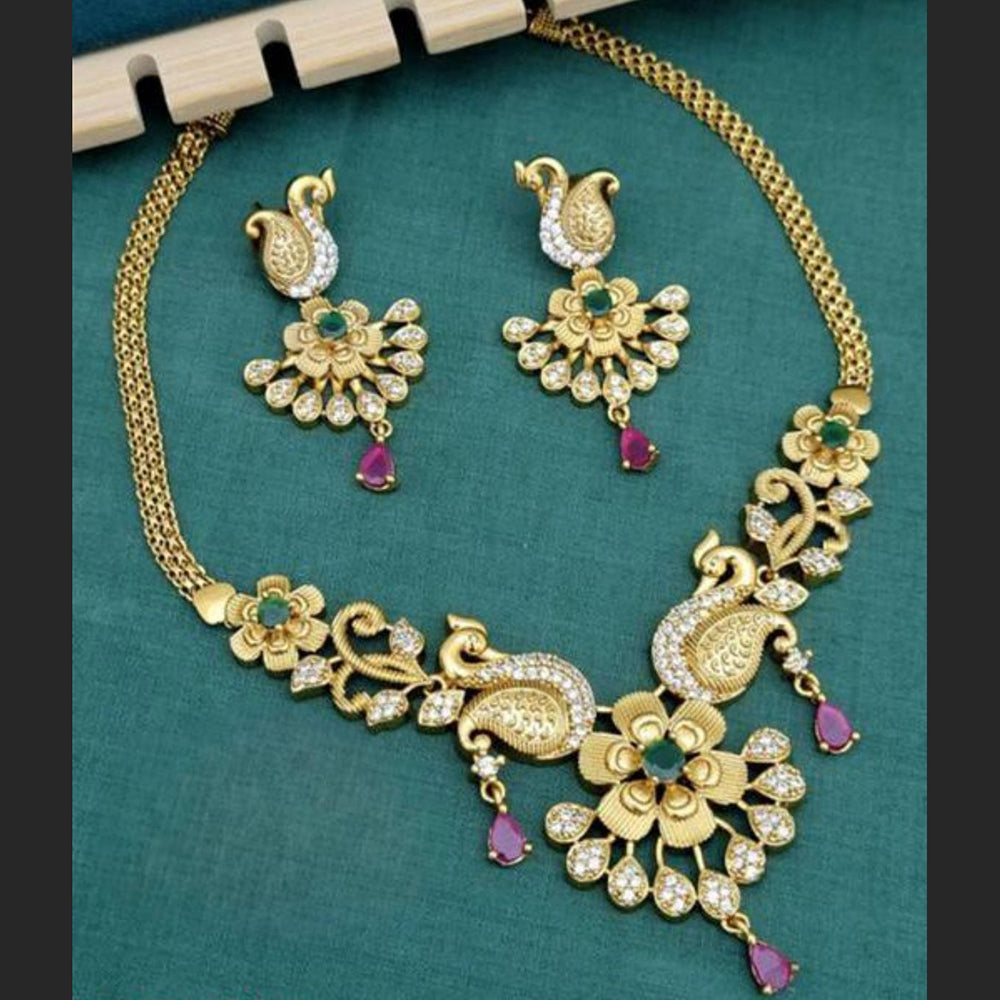 Shree Chamunda Jewellers Premium Design Pota And Austrian Stone Necklace Set