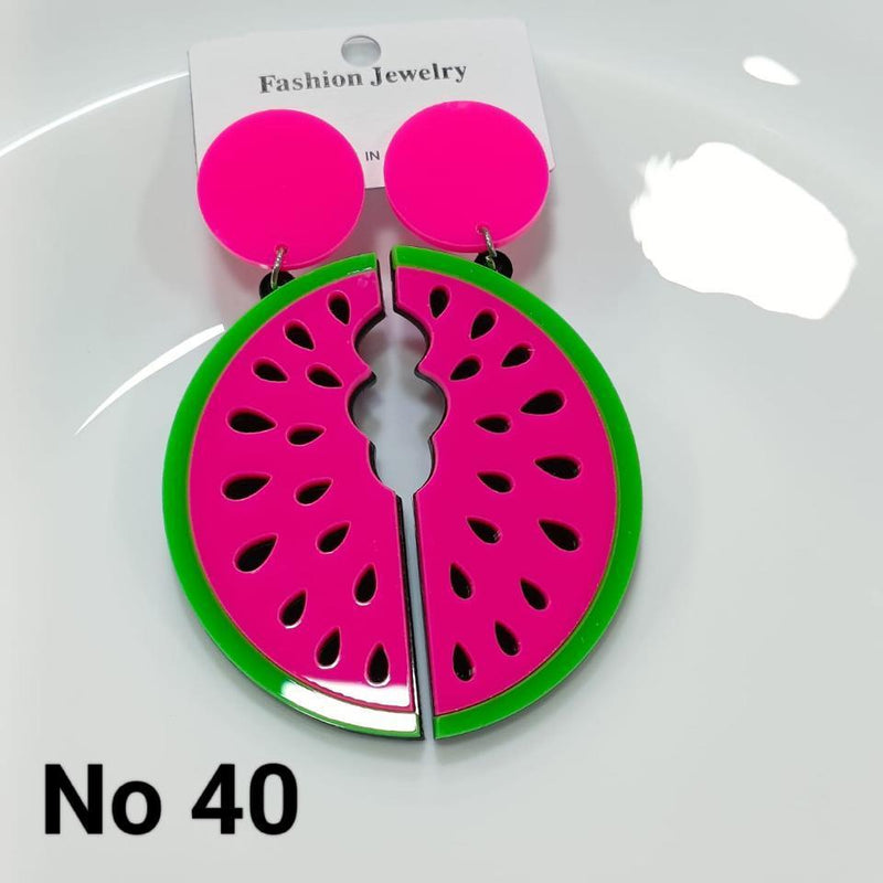 Tarohi Jewels Cute Korean Style Watermelon  Shape Earrings