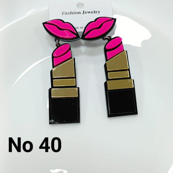 Tarohi Jewels Cute Korean Style Lipstick Shape Earrings