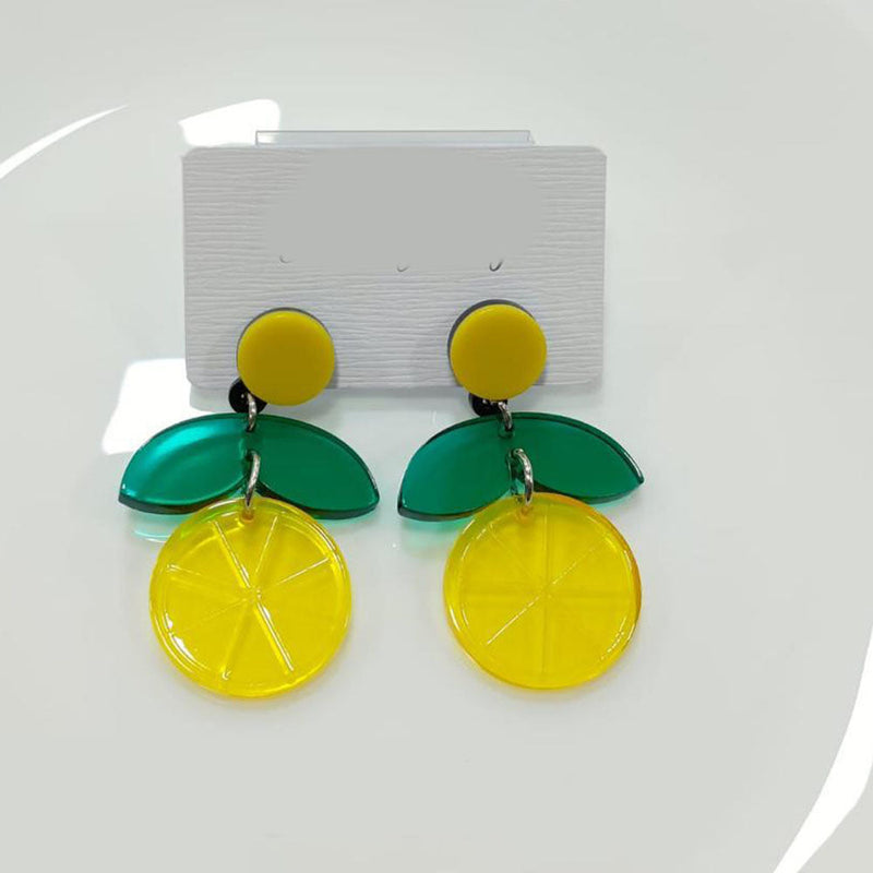 Tarohi Jewels Cute Korean Style Lemon Shape Earrings