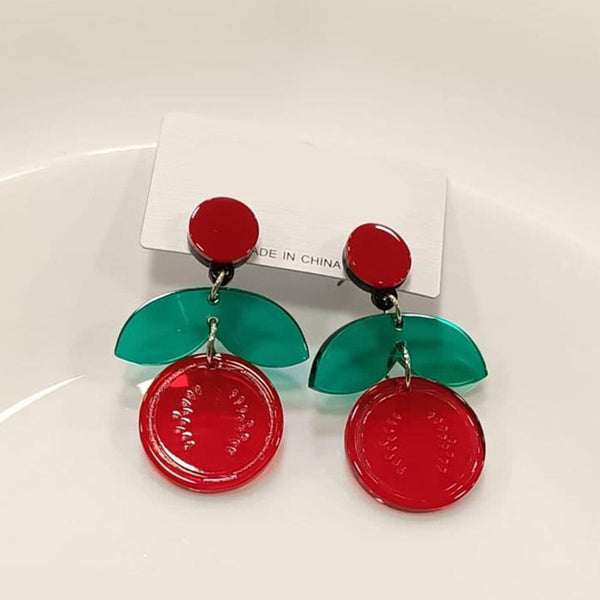 Tarohi Jewels Cute Korean Style Cherry Shape Earrings