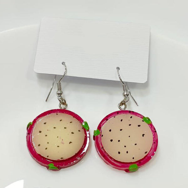 Tarohi Jewels Cute Korean Style Dragon Fruit Shape Earrings