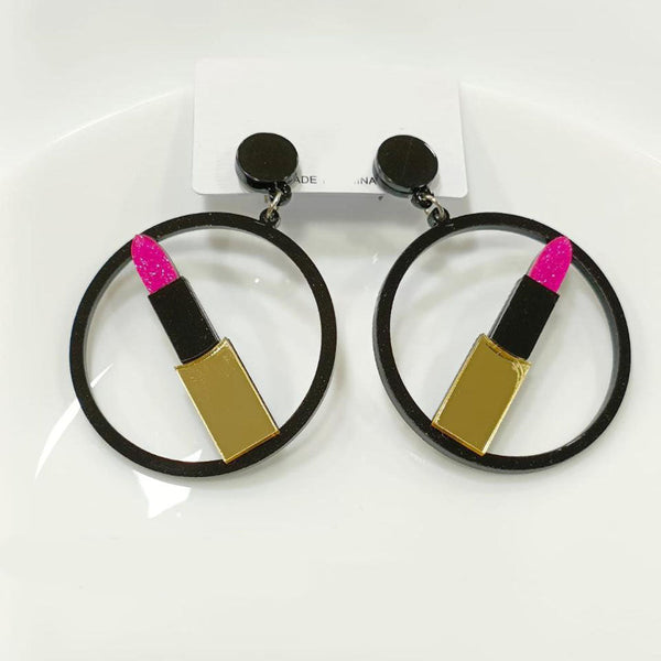 Tarohi Jewels Cute Korean Style Lipstick Shape Earrings