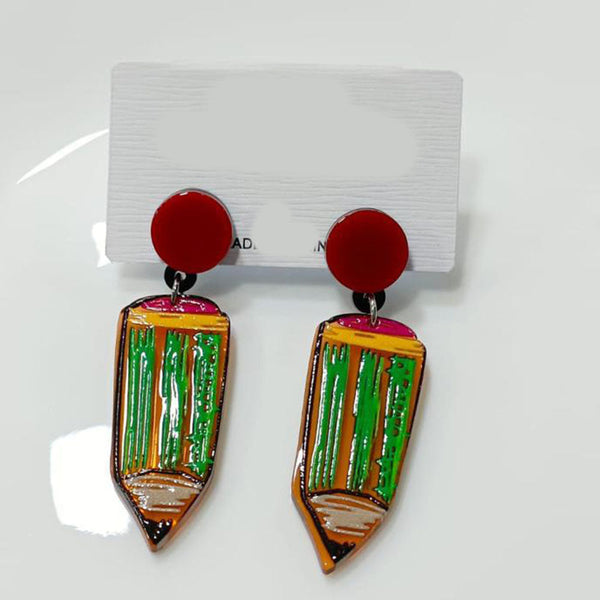 Tarohi Jewels Cute Korean Style Pencil  Shape Earrings