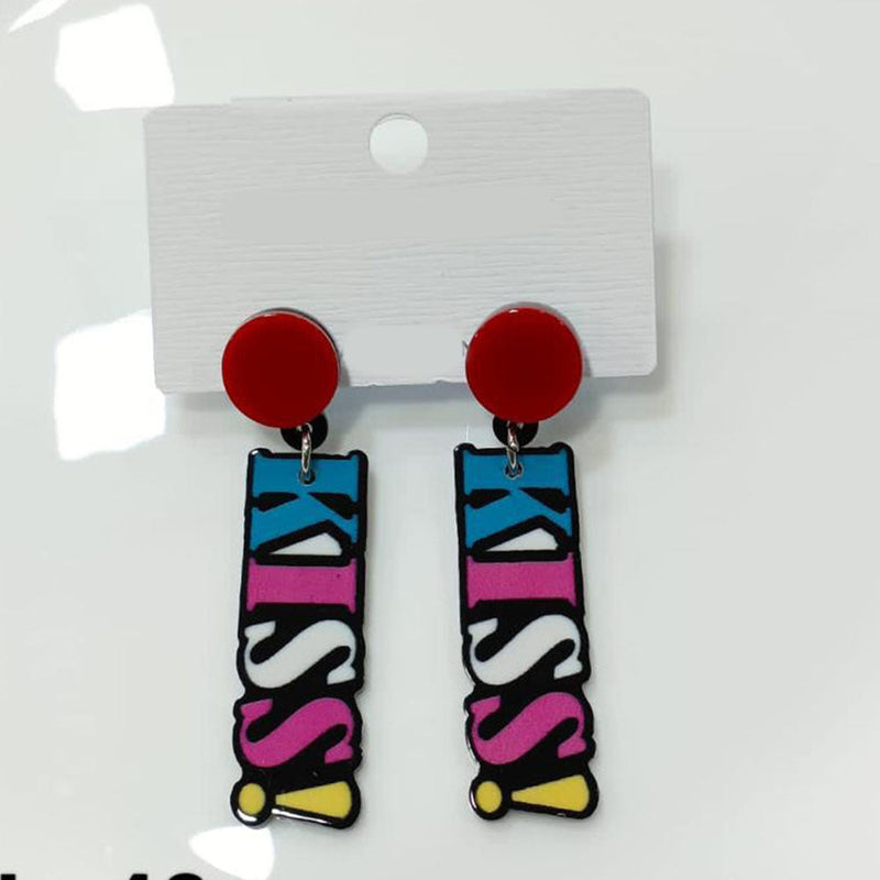 Tarohi Jewels Cute Korean Style Kiss Shape Earrings