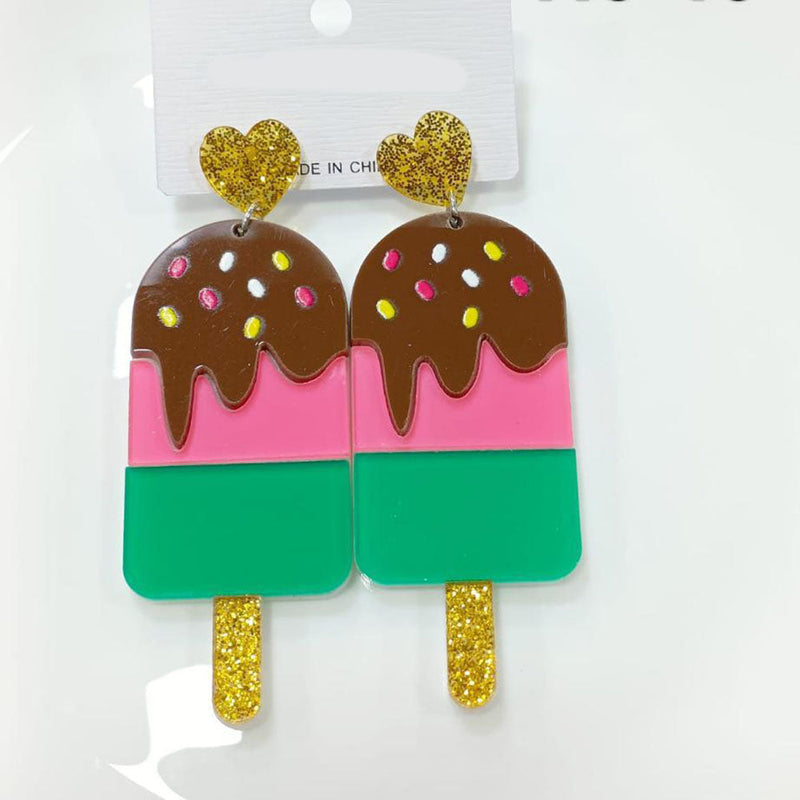 Tarohi Jewels Cute Korean Style Ice Cream Shape Earrings