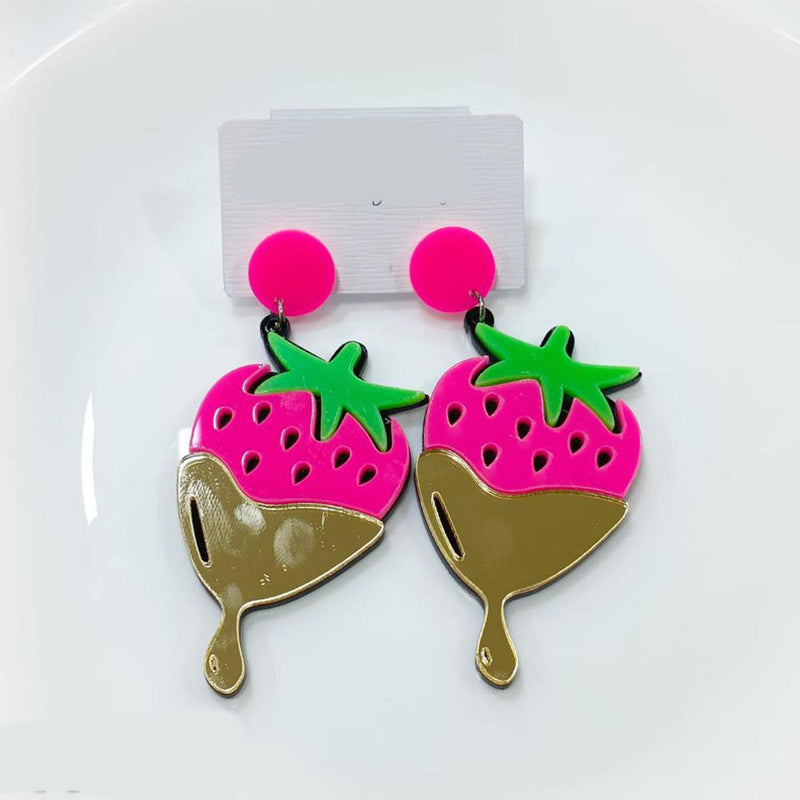 Tarohi Jewels Cute Korean Style Strawberry Shape Earrings