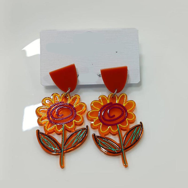 Tarohi Jewels Cute Korean Style Flower Shape Earrings