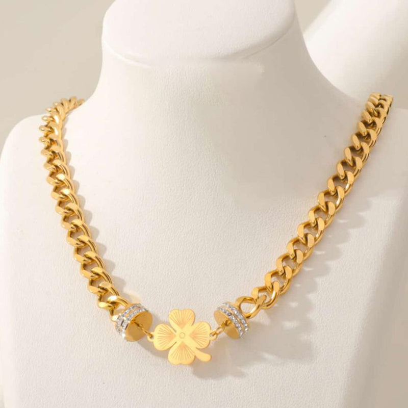 Tarohi Jewels Gold Plated Austrian Stone Chain