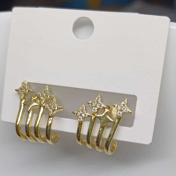 Tarohi Jewels Gold Plated Fancy Austrian Stone Studs Earrings