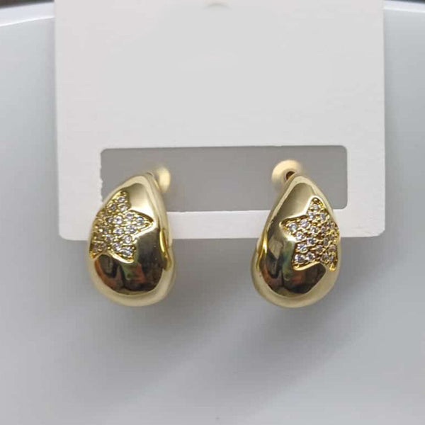 Tarohi Jewels Gold Plated Fancy Austrian Stone Studs Earrings